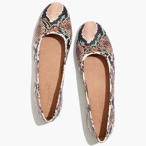 MADEWELL Adelle Ballet Flat in Snake Embossed Leather Size 9.5